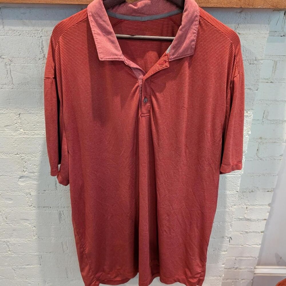Calvin Klein Men's Red and Orange Polo-shirts